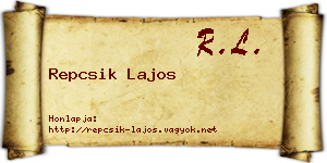 Repcsik Lajos névjegykártya